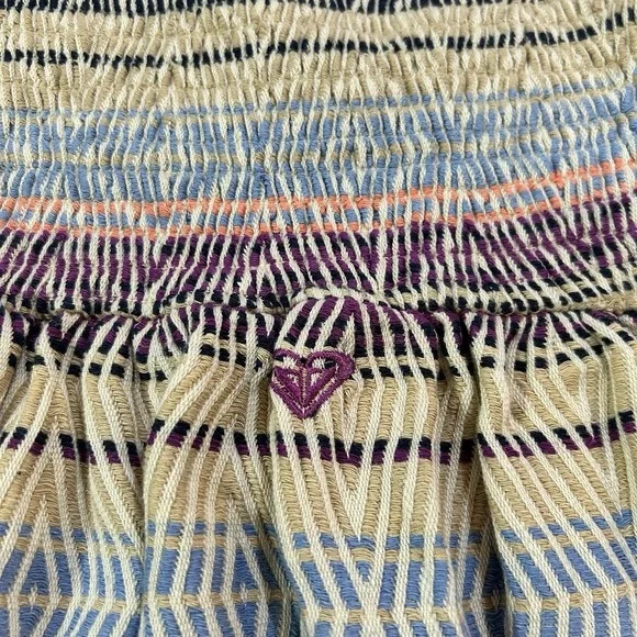 Roxy Mini Dress Women's Medium Strapless Boho Tribal Print Smocked Back Summer - Picture 10 of 12